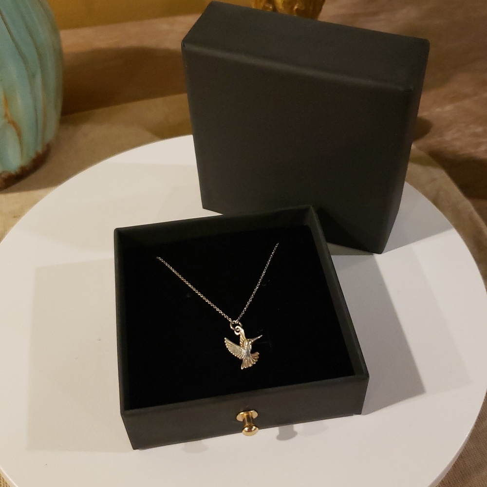 Hummingbird Pendant & Necklace w/ Box - .925 Silver - Picture 7 of 9